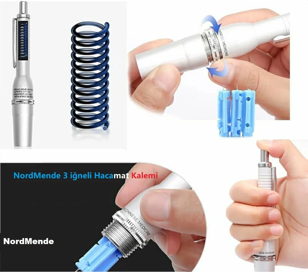 Hacamat Kalemi 3 İğneli 100  İğne Hediye