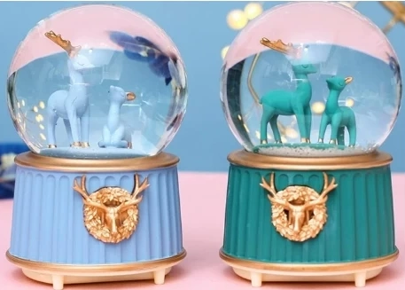 Mavi-yeşil Geyik Kar Küresi Küçük Boy