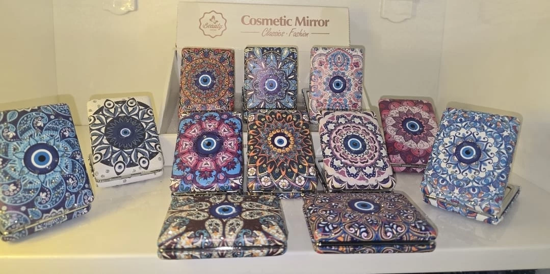 12'li Büyüteçli Dikdörtgen Cep Aynası Mz-118