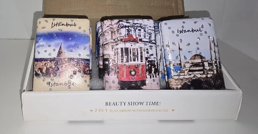 12'li Büyüteçli Dikdörtgen Cep Aynası Mz-119