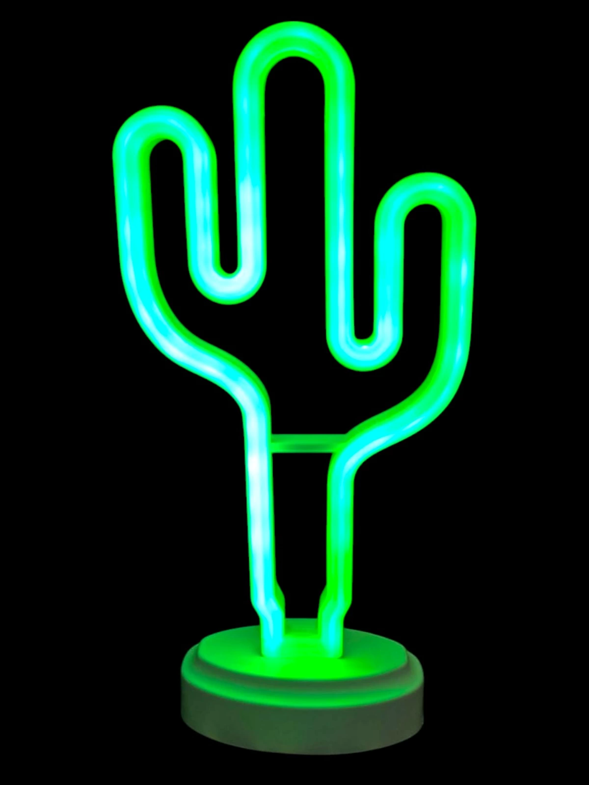 Neon Işıklı Kaktüs Masa Gece Lambası Pil+usb