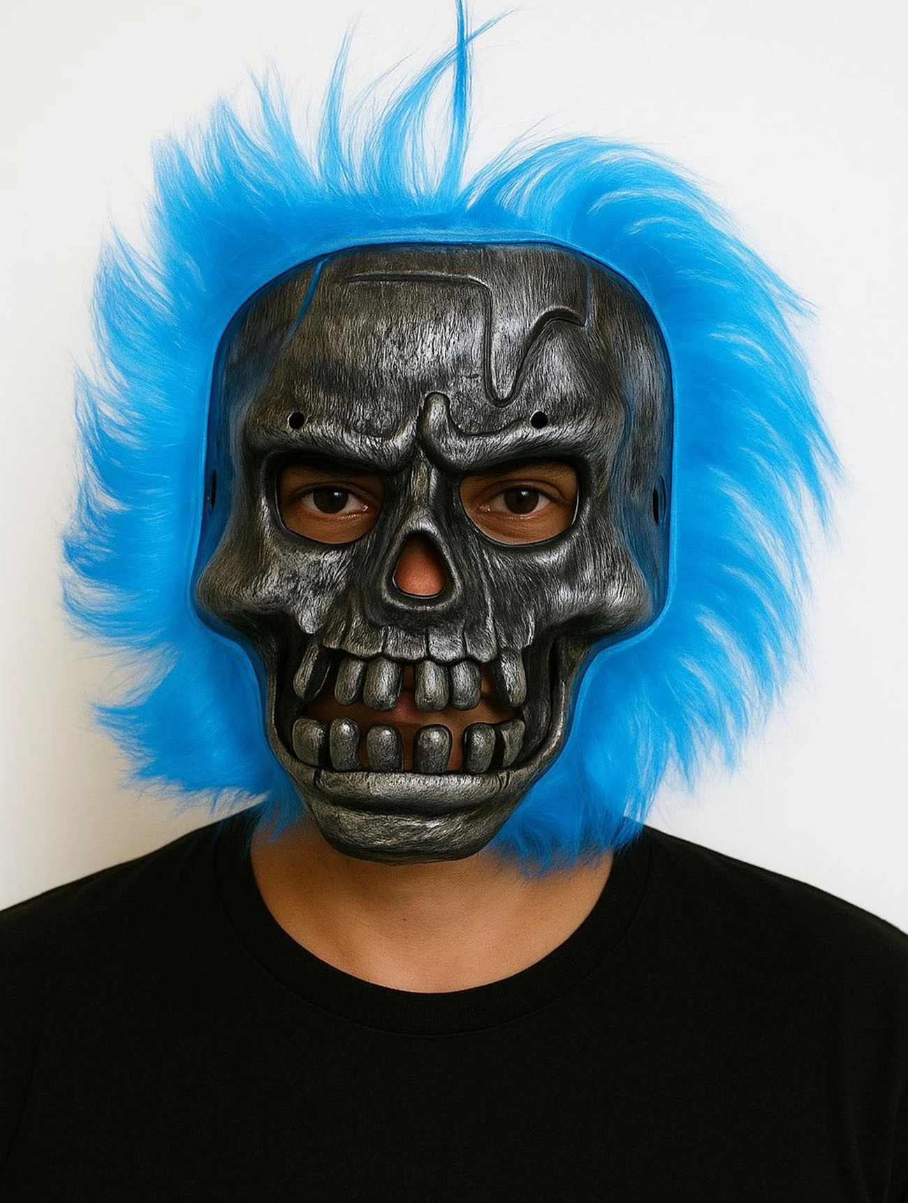 Cadılar Bayramı Lacivert Saçlı Maske